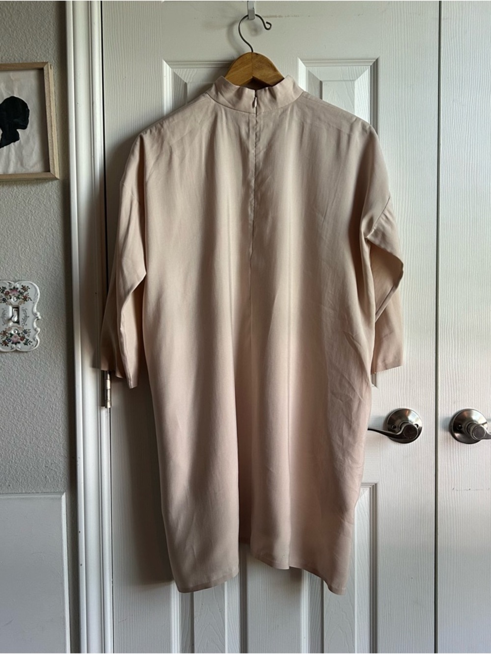 COS cream mock neck minimalist shirt dress - Picture 7 of 7